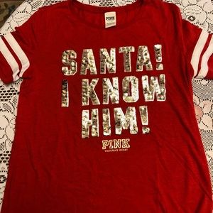 Victoria Secret Pink bling Christmas tee